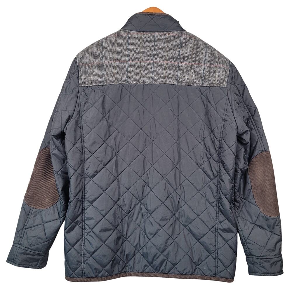 Cole Haan Men’s Small Quilted Field Jacket Herringbone Elbow Patch Heritage - Picture 2 of 10